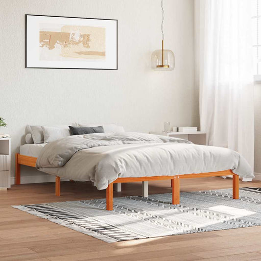 Letto senza Materasso Marrone Cera 140x190 cm in Legno di Pino
