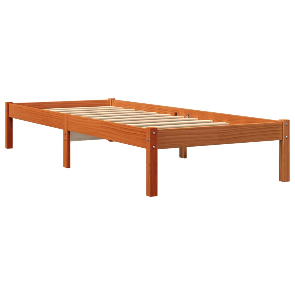 Giroletto senza Materasso Marrone Cera 100x200 cm Legno di Pino - homemem39