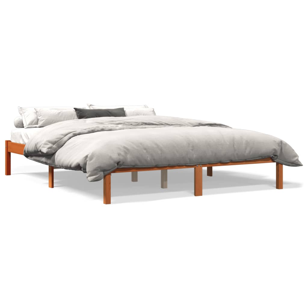 Giroletto senza Materasso Marrone Cera 150x200 cm Legno di Pino - homemem39