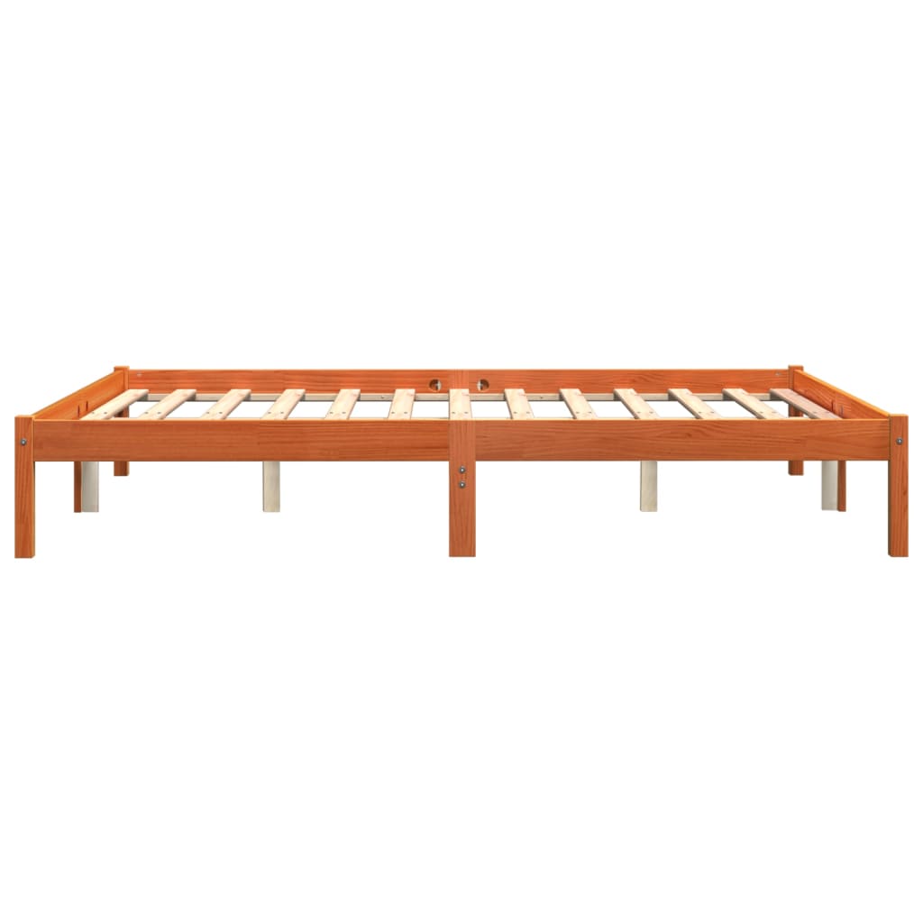 Giroletto senza Materasso Marrone Cera 150x200 cm Legno di Pino - homemem39