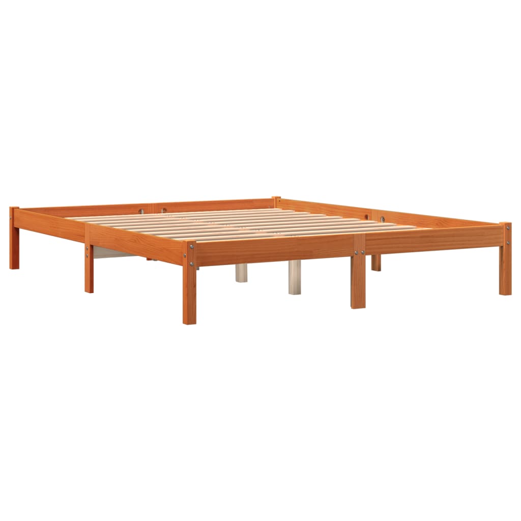 Giroletto senza Materasso Marrone Cera 160x200 cm Legno di Pino - homemem39