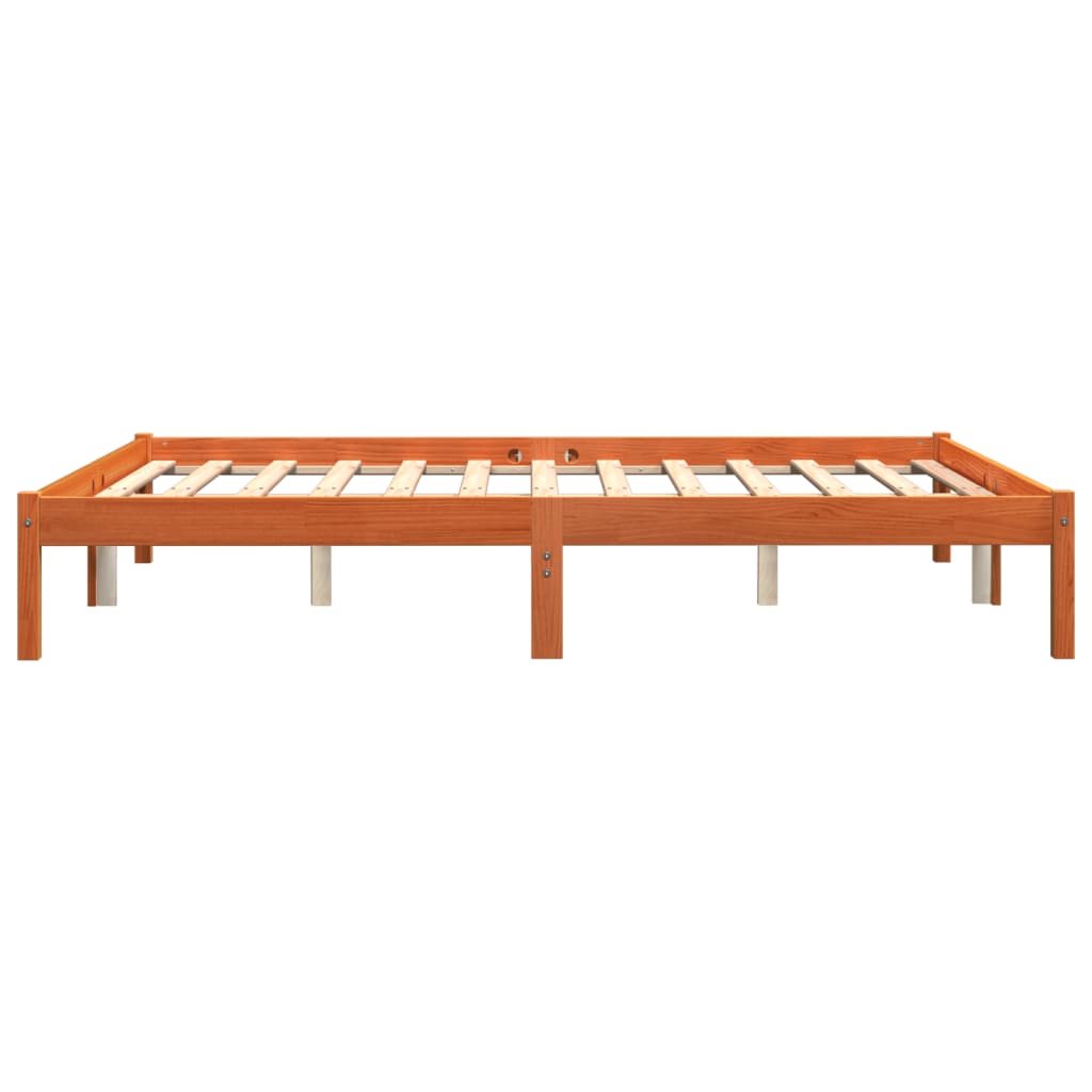 Giroletto senza Materasso Marrone Cera 160x200 cm Legno di Pino | homemem39