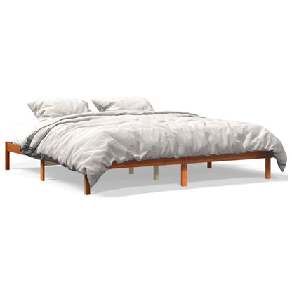 Giroletto senza Materasso Marrone Cera 200x200 cm Legno di Pino | homemem39