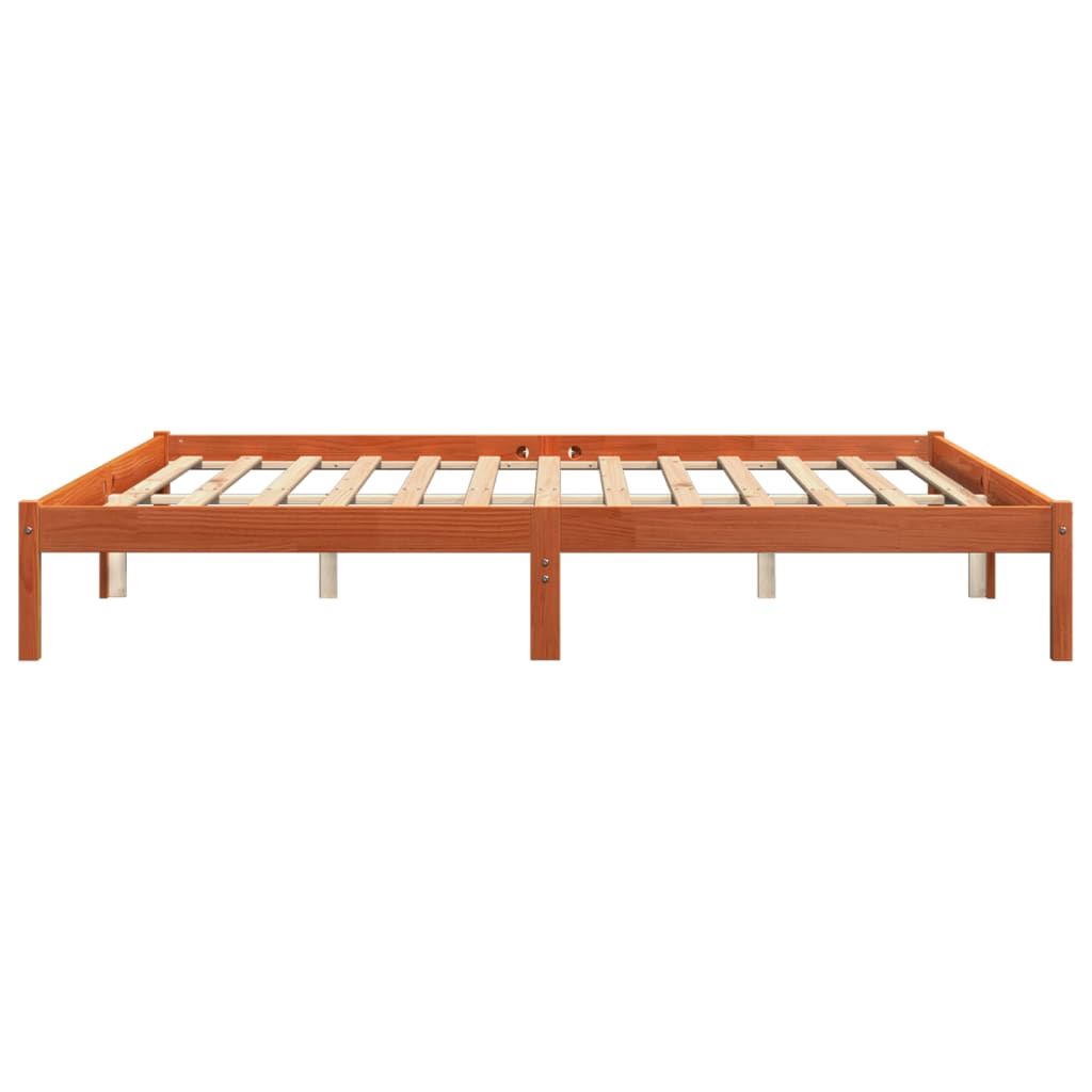 Giroletto senza Materasso Marrone Cera 200x200 cm Legno di Pino | homemem39