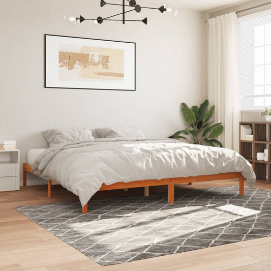 Giroletto senza Materasso Marrone Cera 200x200 cm Legno di Pino | homemem39