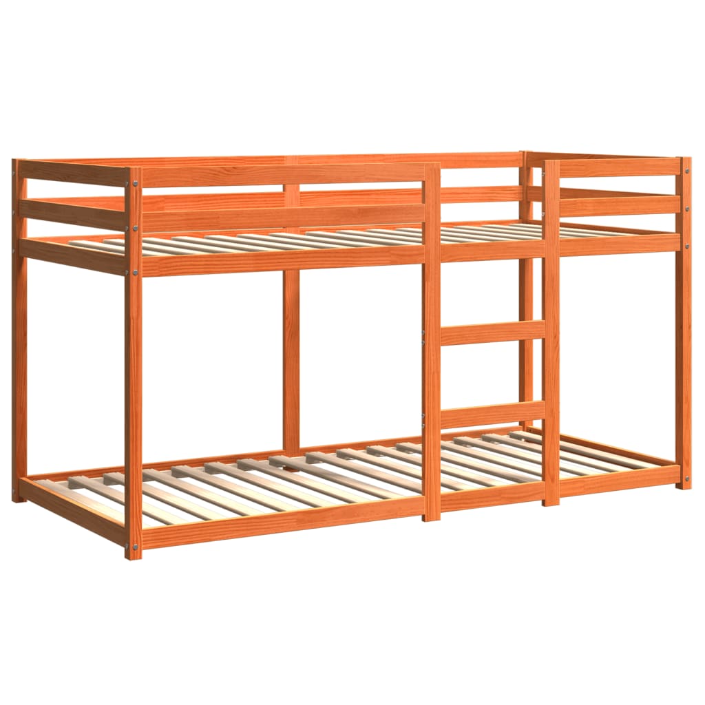 Letto a Castello Marrone Cera 90x200 cm in Legno di Pino - homemem39