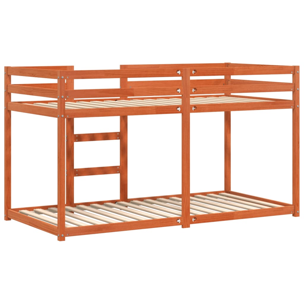 Letto a Castello Marrone Cera 90x190 cm in Legno di Pino - homemem39