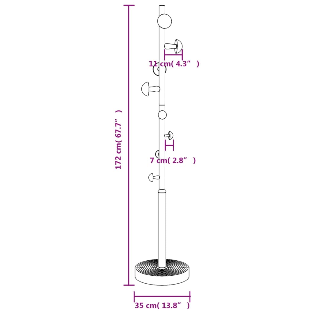 Appendiabiti Rosa 172 cm in Ferro Verniciato a Polvere - homemem39