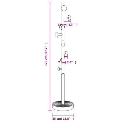 Appendiabiti Rosa 172 cm in Ferro Verniciato a Polvere - homemem39