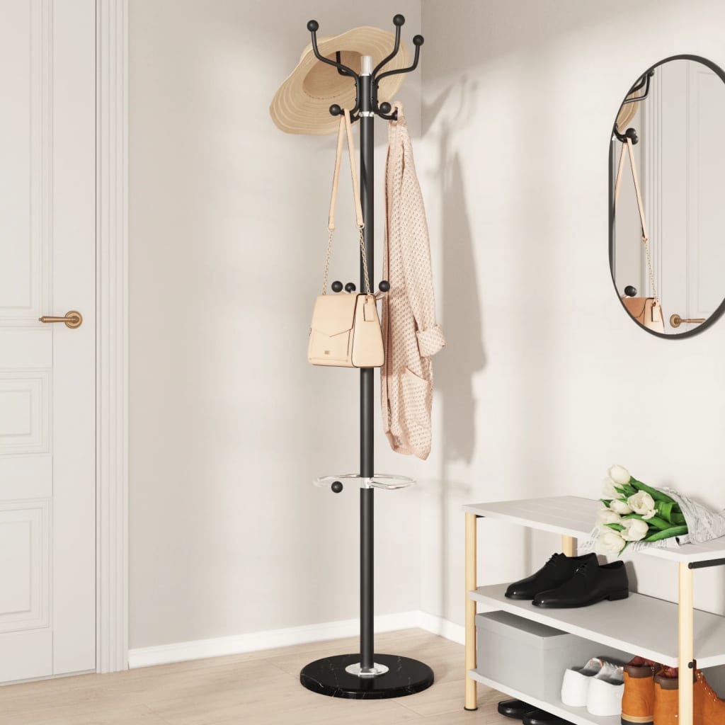 Appendiabiti con Portaombrelli Nero 180 cm Ferro Verniciato - homemem39