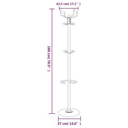 Appendiabiti con Portaombrelli Nero 180 cm Ferro Verniciato - homemem39