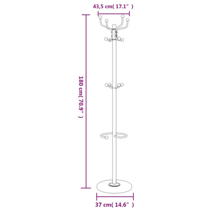 Appendiabiti con Portaombrelli Bianco 180 cm Ferro Verniciato - homemem39