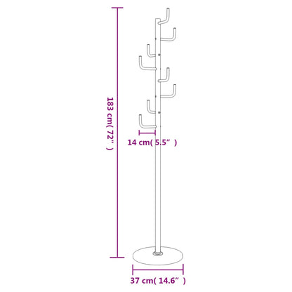 Appendiabiti Bianco 183 cm in Ferro Verniciato a Polvere - homemem39