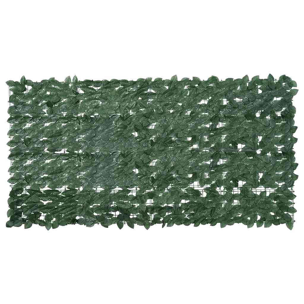 Paravento da Balcone con Foglie Verde Scuro 200x100 cm | homemem39