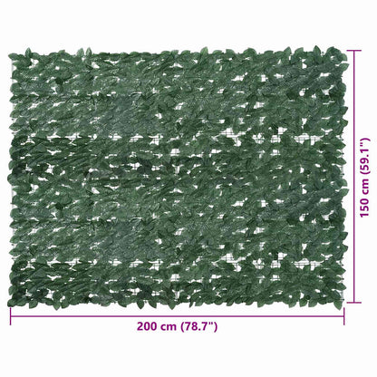 Paravento da Balcone con Foglie Verde Scuro 200x150 cm | homemem39