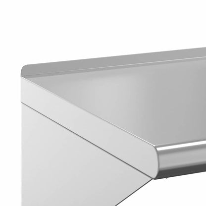 Mensola a Muro 100x45x31 cm Argento in Acciaio Inossidabile | homemem39