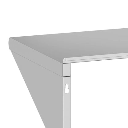 Mensola a Muro 100x45x31 cm Argento in Acciaio Inossidabile | homemem39