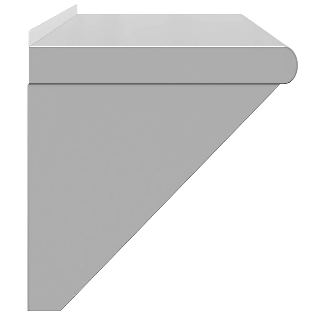 Mensola a Muro 100x30x31 cm Argento in Acciaio Inossidabile | homemem39