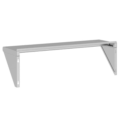 Mensola a Muro 100x30x31 cm Argento in Acciaio Inossidabile | homemem39