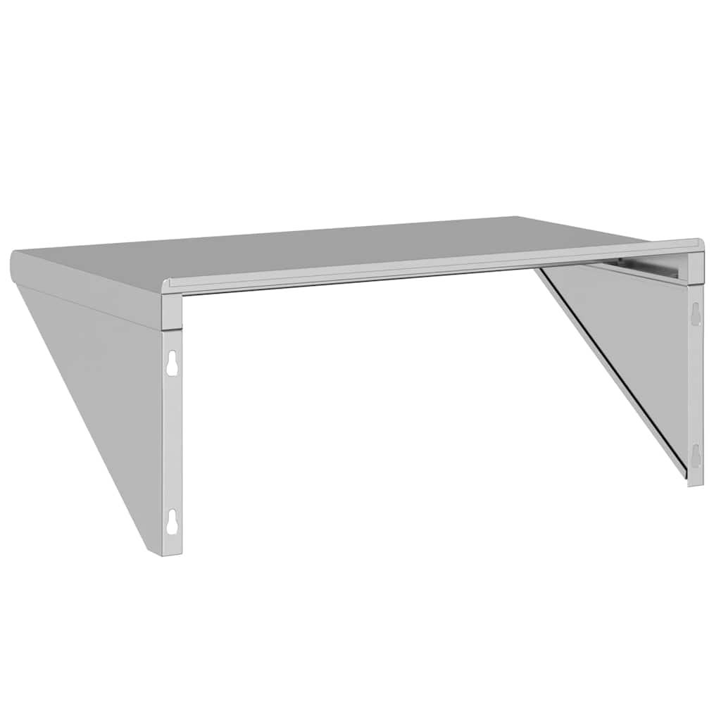 Mensola a Muro 75x45x31 cm Argento in Acciaio Inossidabile | homemem39
