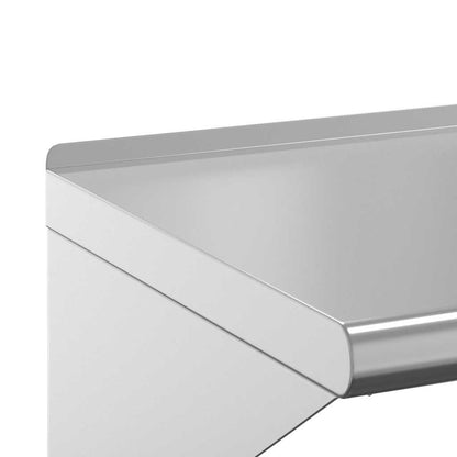 Mensola a Muro 75x45x31 cm Argento in Acciaio Inossidabile | homemem39