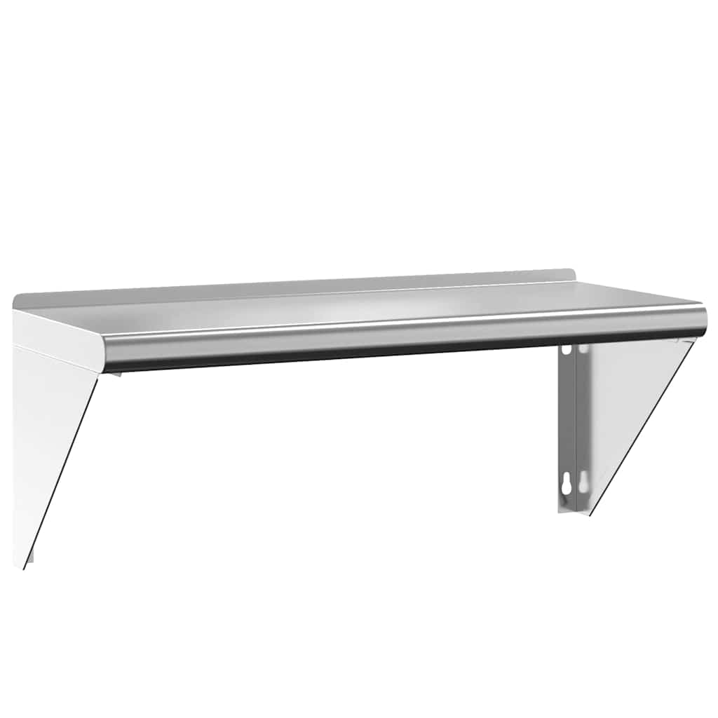 Mensola a Muro 75x30x31 cm Argento in Acciaio Inossidabile | homemem39