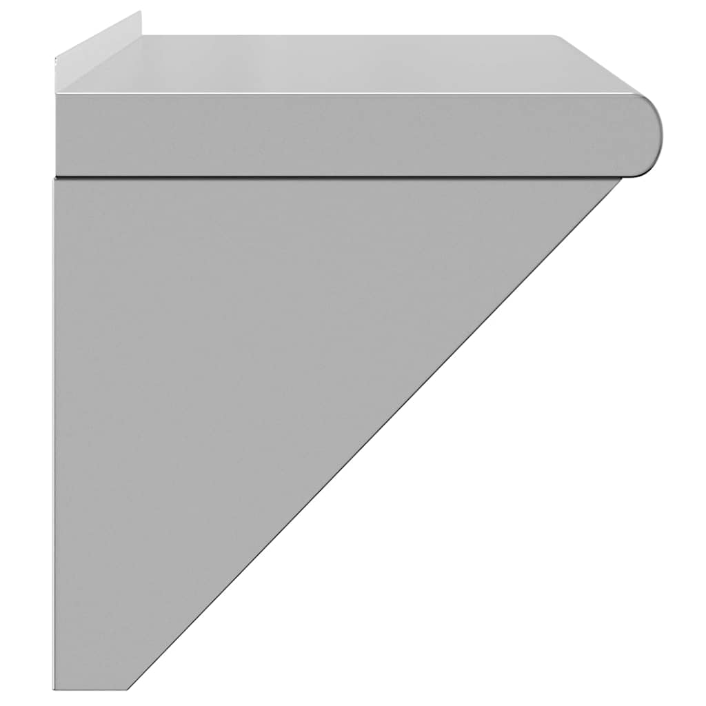 Mensola a Muro 75x30x31 cm Argento in Acciaio Inossidabile | homemem39