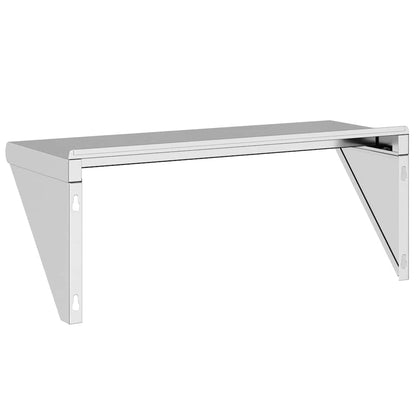 Mensola a Muro 75x30x31 cm Argento in Acciaio Inossidabile | homemem39