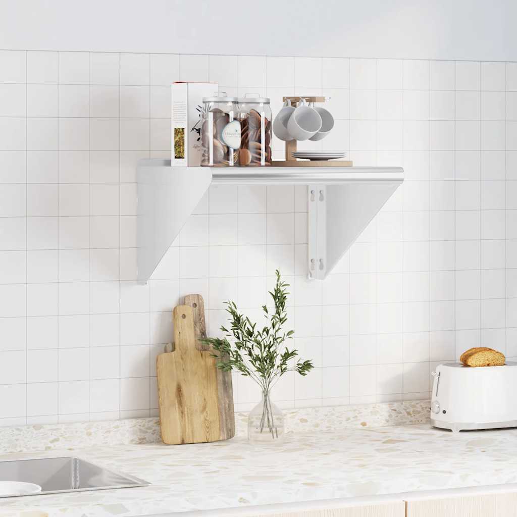 Mensola a Muro 50x45x31 cm Argento in Acciaio Inossidabile | homemem39