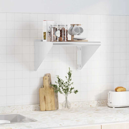 Mensola a Muro 50x45x31 cm Argento in Acciaio Inossidabile | homemem39
