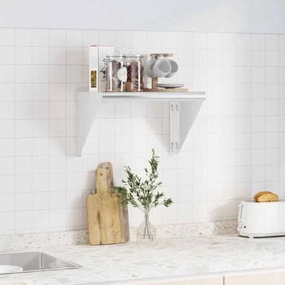 Mensola a Muro 50x30x31 cm Argento in Acciaio Inossidabile | homemem39