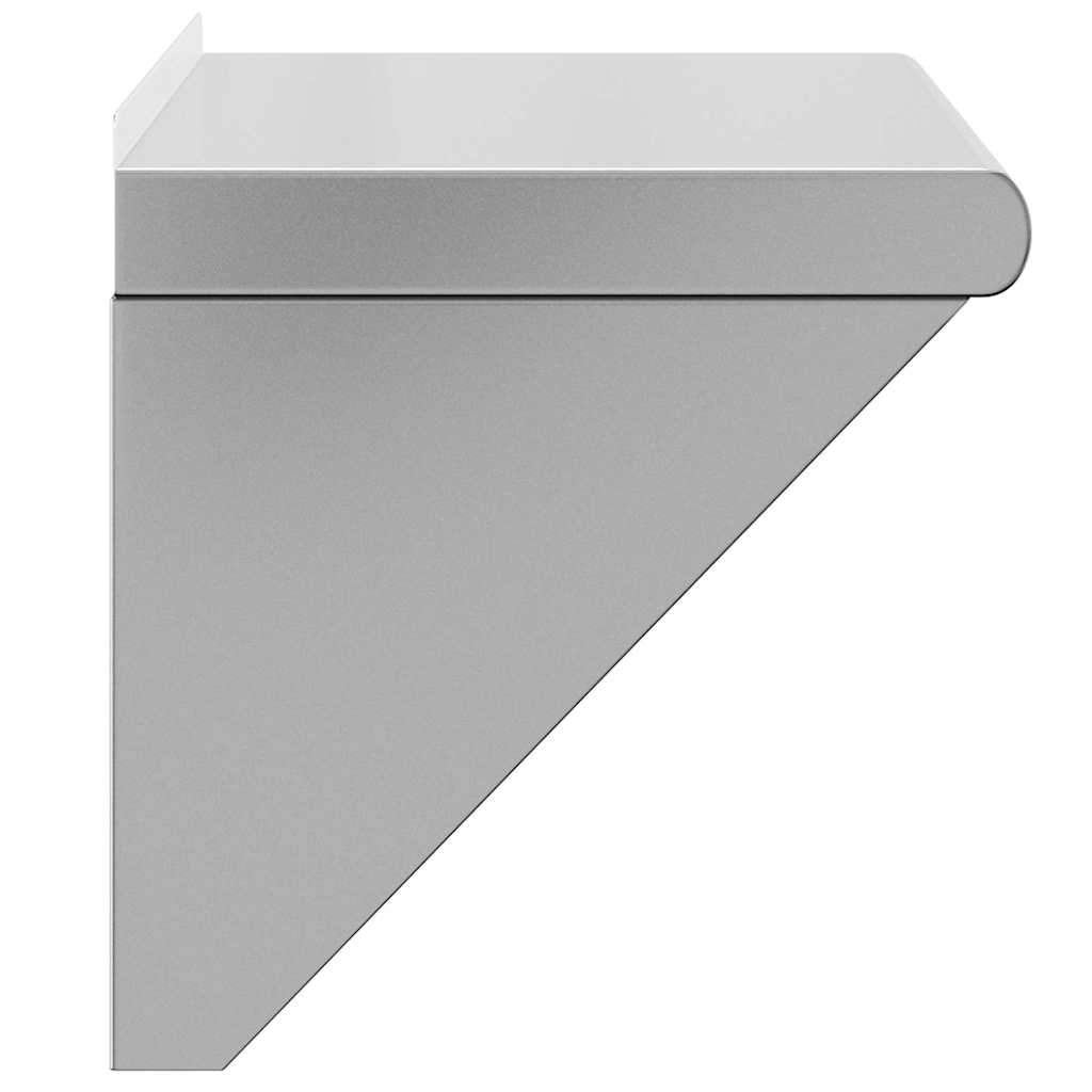 Mensola a Muro 50x30x31 cm Argento in Acciaio Inossidabile | homemem39