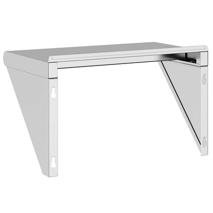 Mensola a Muro 50x30x31 cm Argento in Acciaio Inossidabile | homemem39