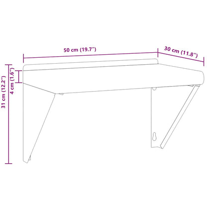 Mensola a Muro 50x30x31 cm Argento in Acciaio Inossidabile | homemem39