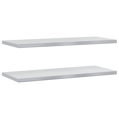 Mensole a Muro 2 pz 100x40 cm Argento in Acciaio Inossidabile | homemem39