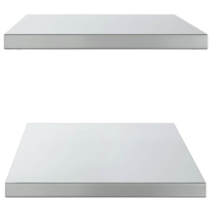 Mensole a Muro 2 pz 100x40 cm Argento in Acciaio Inossidabile | homemem39