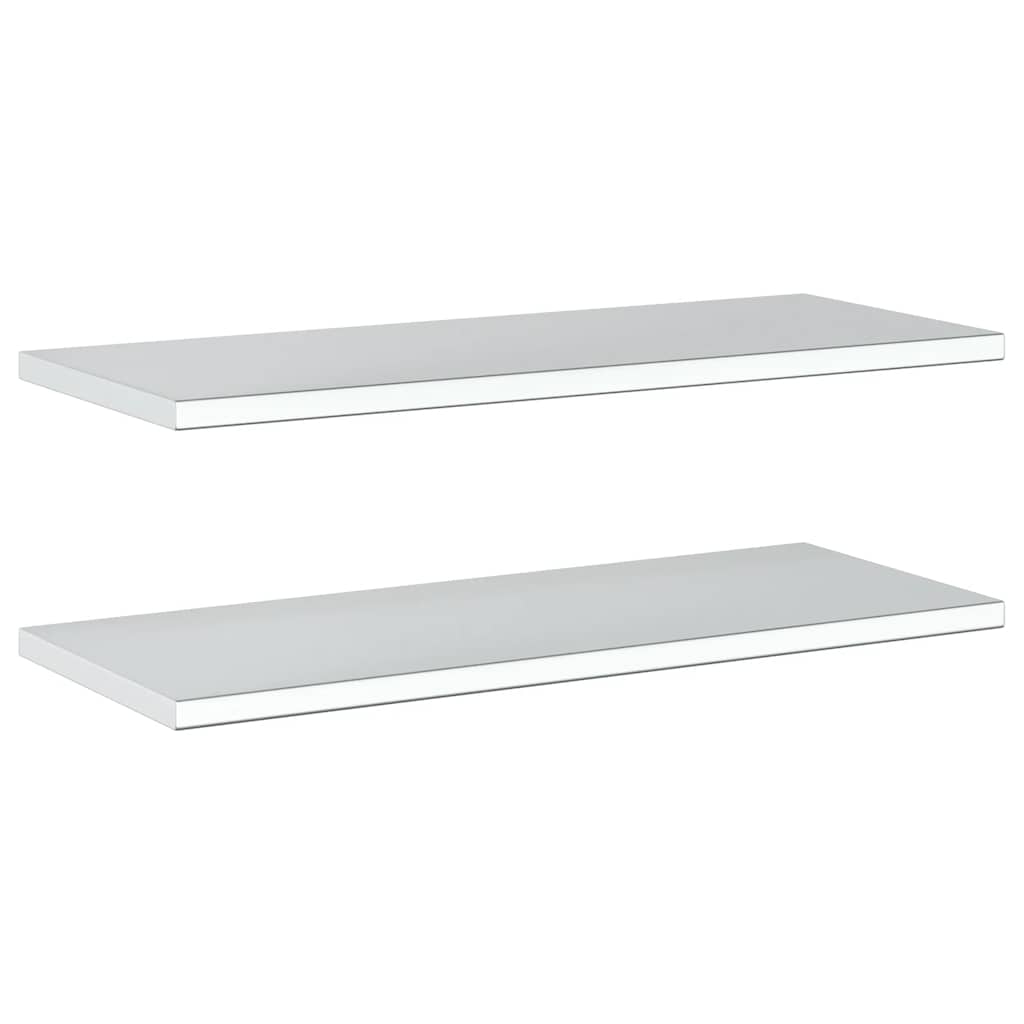 Mensole a Muro 2 pz 100x40 cm Argento in Acciaio Inossidabile | homemem39