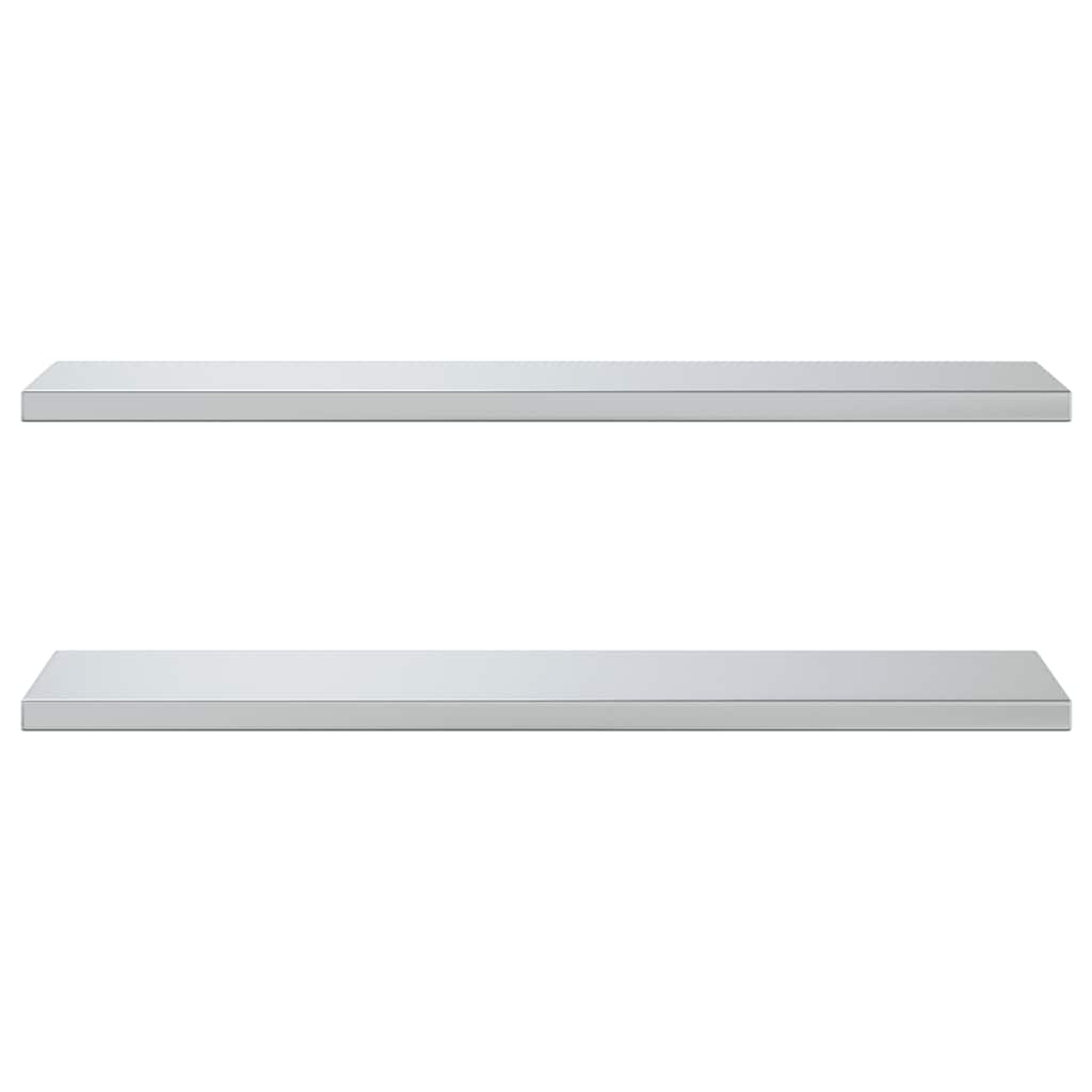 Mensole a Muro 2 pz 100x30 cm Argento in Acciaio Inossidabile