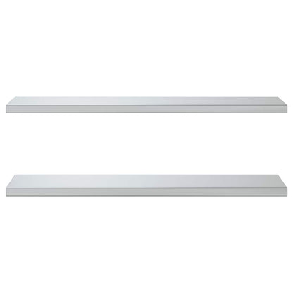 Mensole a Muro 2 pz 100x30 cm Argento in Acciaio Inossidabile