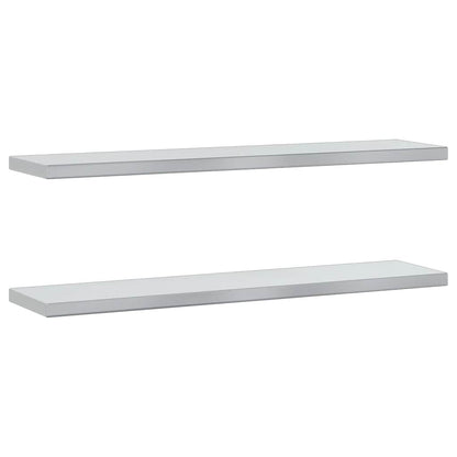 Mensole a Muro 2pz 100x23,5cm Argento in Acciaio Inossidabile | homemem39