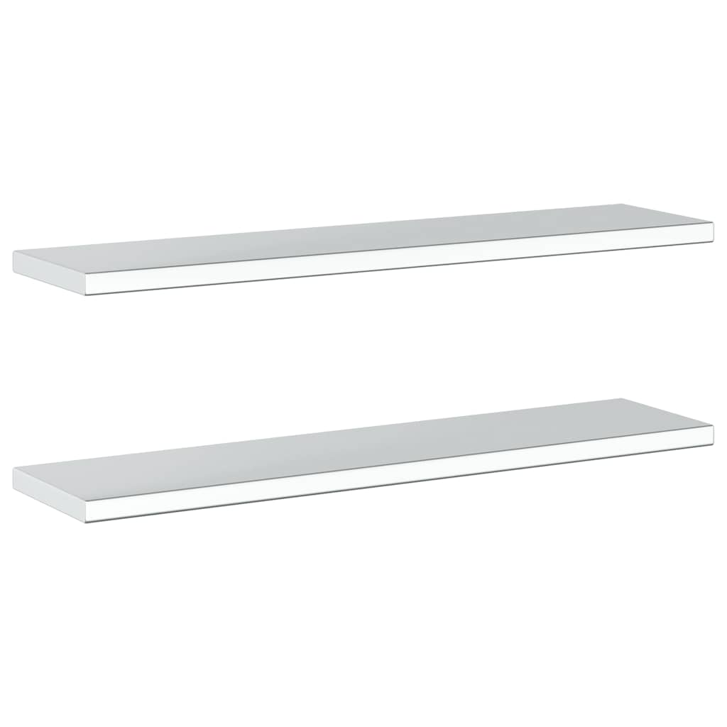 Mensole a Muro 2pz 100x23,5cm Argento in Acciaio Inossidabile | homemem39