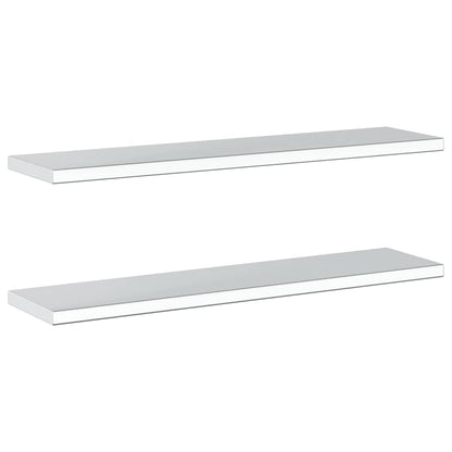 Mensole a Muro 2pz 100x23,5cm Argento in Acciaio Inossidabile | homemem39