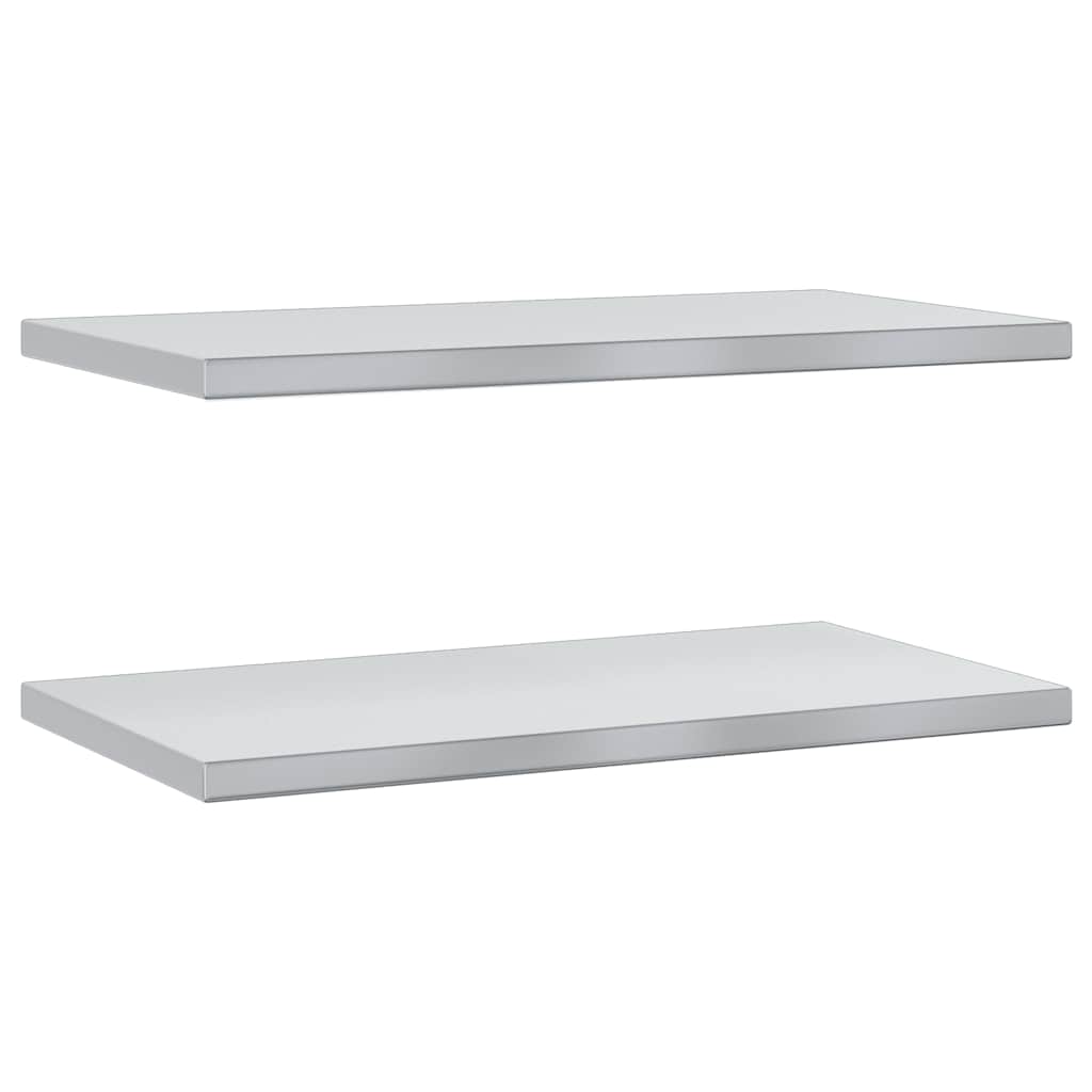 Mensole a Muro 2 pz 75x40 cm Argento in Acciaio Inossidabile | homemem39