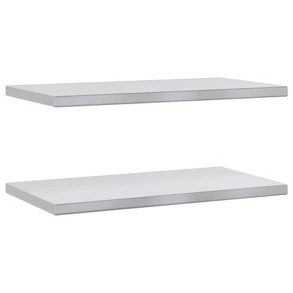 Mensole a Muro 2 pz 75x40 cm Argento in Acciaio Inossidabile | homemem39
