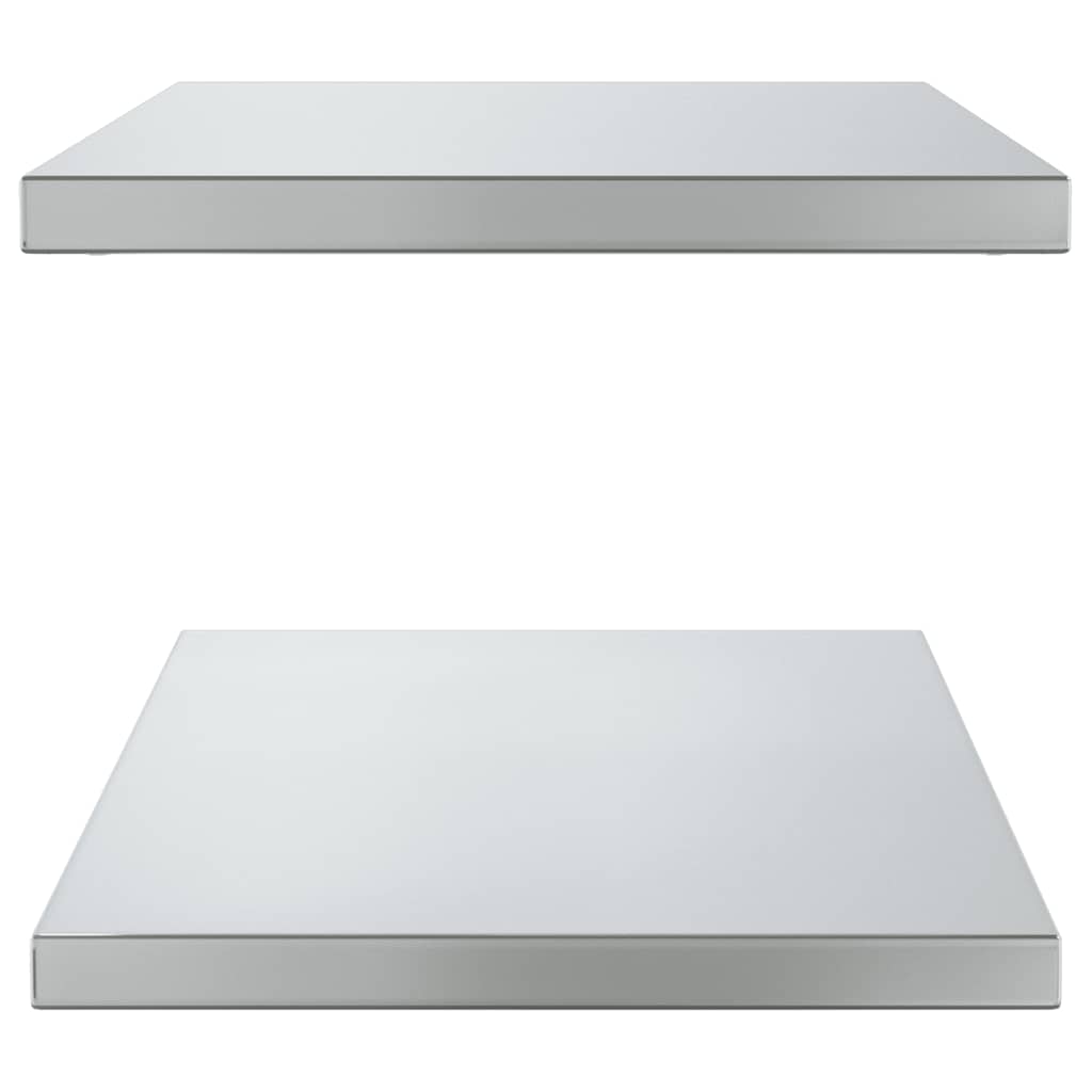 Mensole a Muro 2 pz 75x40 cm Argento in Acciaio Inossidabile | homemem39