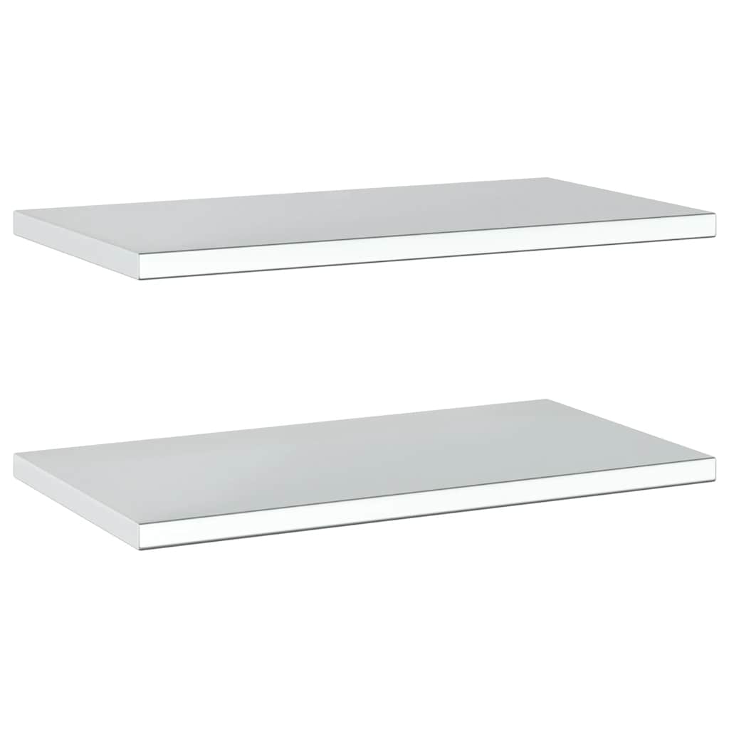 Mensole a Muro 2 pz 75x40 cm Argento in Acciaio Inossidabile | homemem39