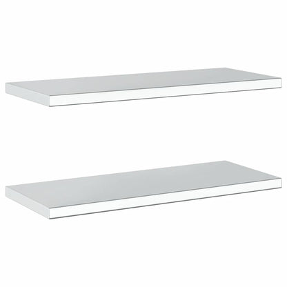 Mensole a Muro 2 pz 75x30 cm Argento in Acciaio Inossidabile | homemem39