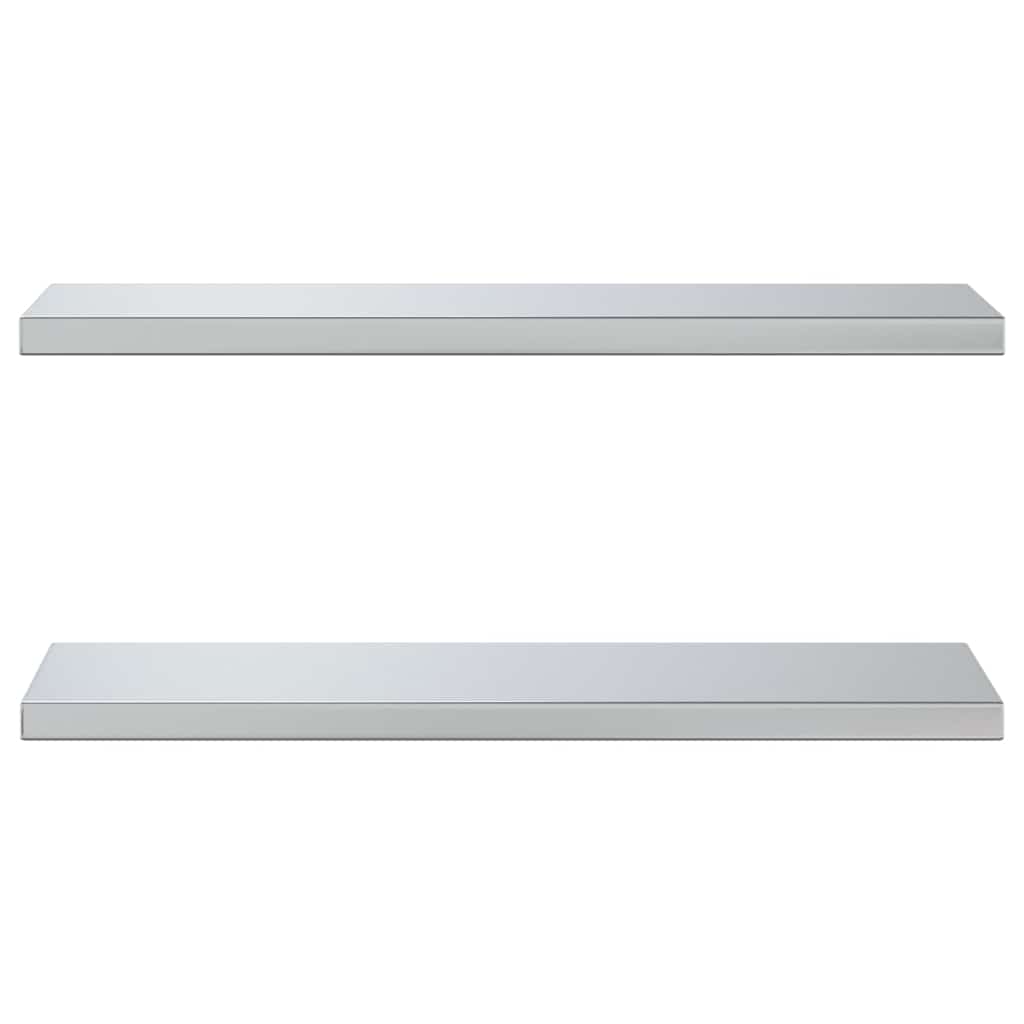 Mensole a Muro 2 pz 75x23,5cm Argento in Acciaio Inossidabile