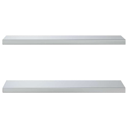 Mensole a Muro 2 pz 75x23,5cm Argento in Acciaio Inossidabile
