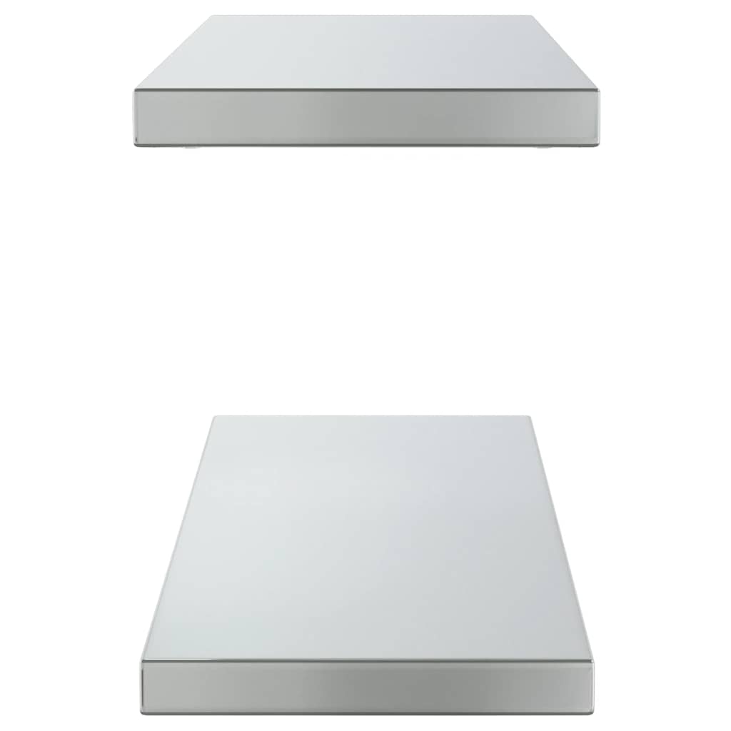 Mensole a Muro 2 pz 75x23,5cm Argento in Acciaio Inossidabile | homemem39